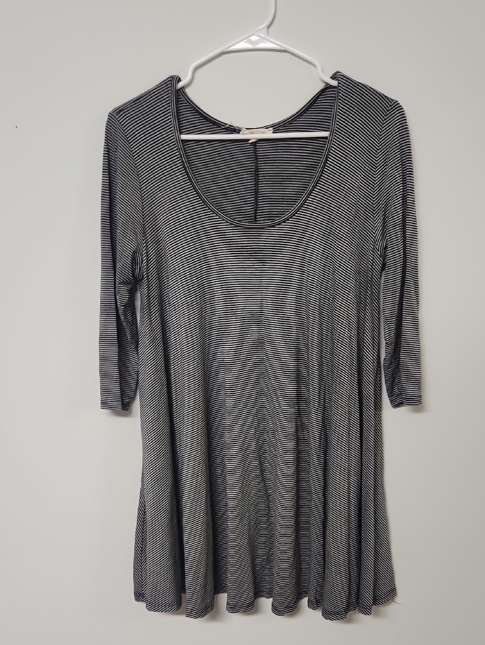 Rolla Coster Scoop Neck Black & Grey Striped Tunic